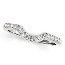 Load image into Gallery viewer, 14k White Gold Pave Set Diamond Curved Wedding Band (1/4 cttw)
