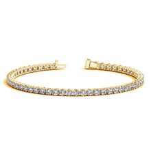 Load image into Gallery viewer, Lab Grown Round Diamond Tennis Bracelet in 14k Yellow Gold (5 cctw  F/G  VS2/SI1)
