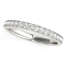 Load image into Gallery viewer, 14k White Gold Prong Set Wedding Band with Diamonds (1/3 cttw)
