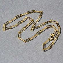 Load image into Gallery viewer, 14k Yellow Gold Textured Paperclip Chain (3.5mm)
