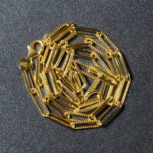 Load image into Gallery viewer, 14k Yellow Gold Textured Paperclip Chain (3.5mm)
