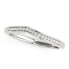 Load image into Gallery viewer, 14k White Gold Modern Curved Design Diamond Wedding Band (1/10 cttw)
