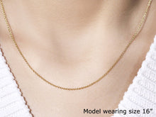 Load image into Gallery viewer, 14k Yellow Gold Round Cable Link Chain 1.3mm
