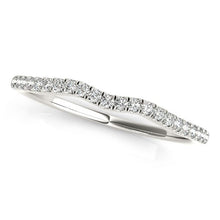 Load image into Gallery viewer, 14k White Gold Wave Theme Diamond Wedding Band (1/8 cttw)
