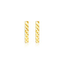 Load image into Gallery viewer, 14k Yellow Gold Textured Bar Earrings
