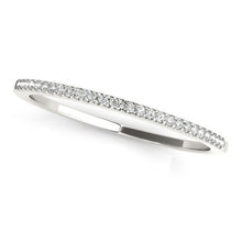 Load image into Gallery viewer, 14k White Gold Slim Round Pave Set Wedding Band (1/10 cttw)
