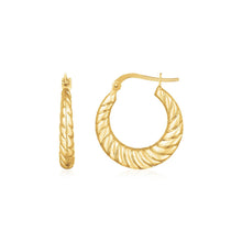Load image into Gallery viewer, 14K Yellow Gold Polished Twisted Cable Graduated Hoops
