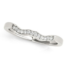 Load image into Gallery viewer, 14k White Gold Wavy Style Diamond Wedding Ring (1/15 cttw)
