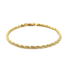 Load image into Gallery viewer, 2.75mm 10k Yellow Gold Solid Diamond Cut Rope Bracelet
