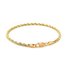 Load image into Gallery viewer, 2.75mm 10k Yellow Gold Solid Diamond Cut Rope Bracelet
