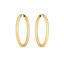 Load image into Gallery viewer, 14k Yellow Gold Endless Oval Hoop Earrings(2x25mm)
