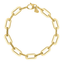 Load image into Gallery viewer, 14k Yellow Gold Diamante Paperclip Chain Bracelet (7.00 mm)
