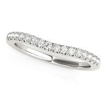 Load image into Gallery viewer, 14k White Gold Pave Set Round Curved Wedding Band (1/4 cttw)

