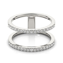 Load image into Gallery viewer, 14k White Gold Dual Band Design Ring with Diamonds (1/3 cttw)
