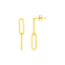 Load image into Gallery viewer, 14K Yellow Gold Two Link Paperclip Chain Earrings
