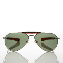 Load image into Gallery viewer, Vintage Aviator Sunglass Glass Lens Paddle Temples - Nolan
