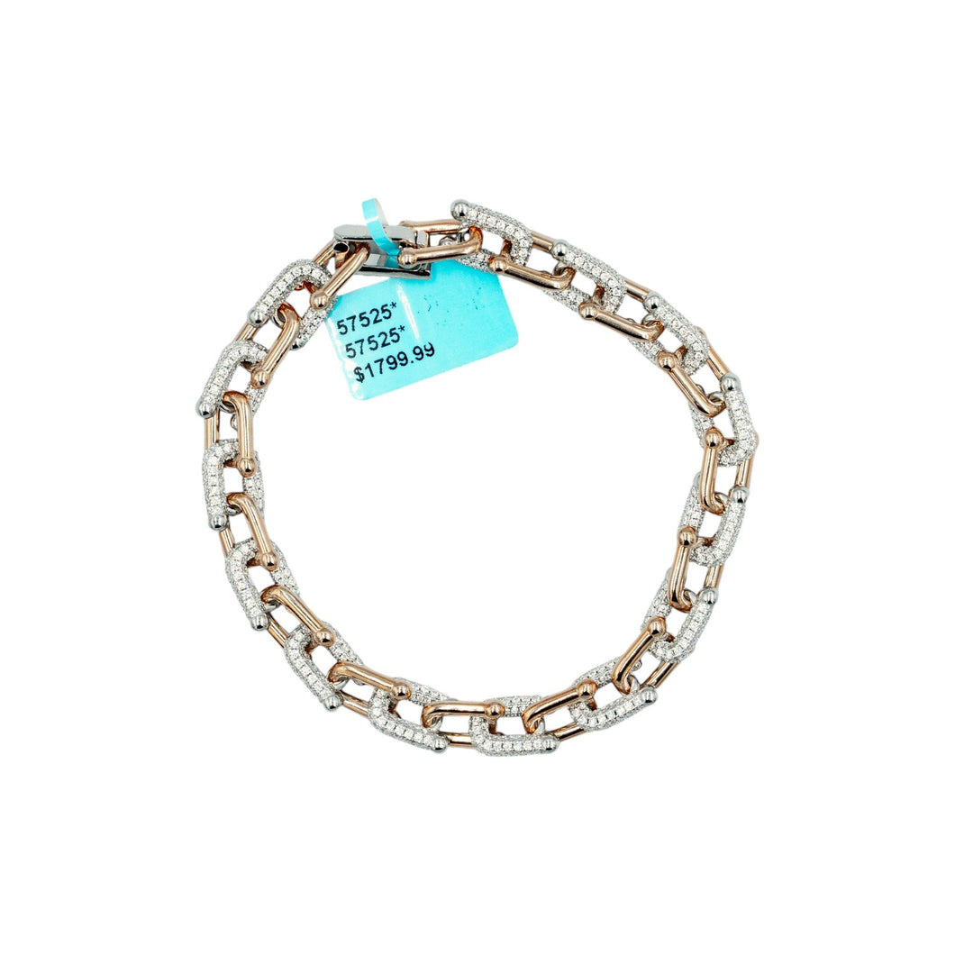 925 Silver Moissanite 8mm Ball and Chain Link Bracelet – 8.15