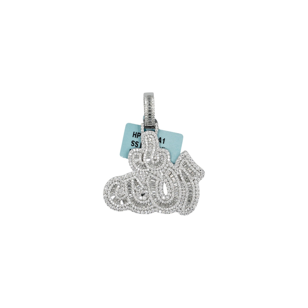 925 Silver Moissanite Allah Pendant