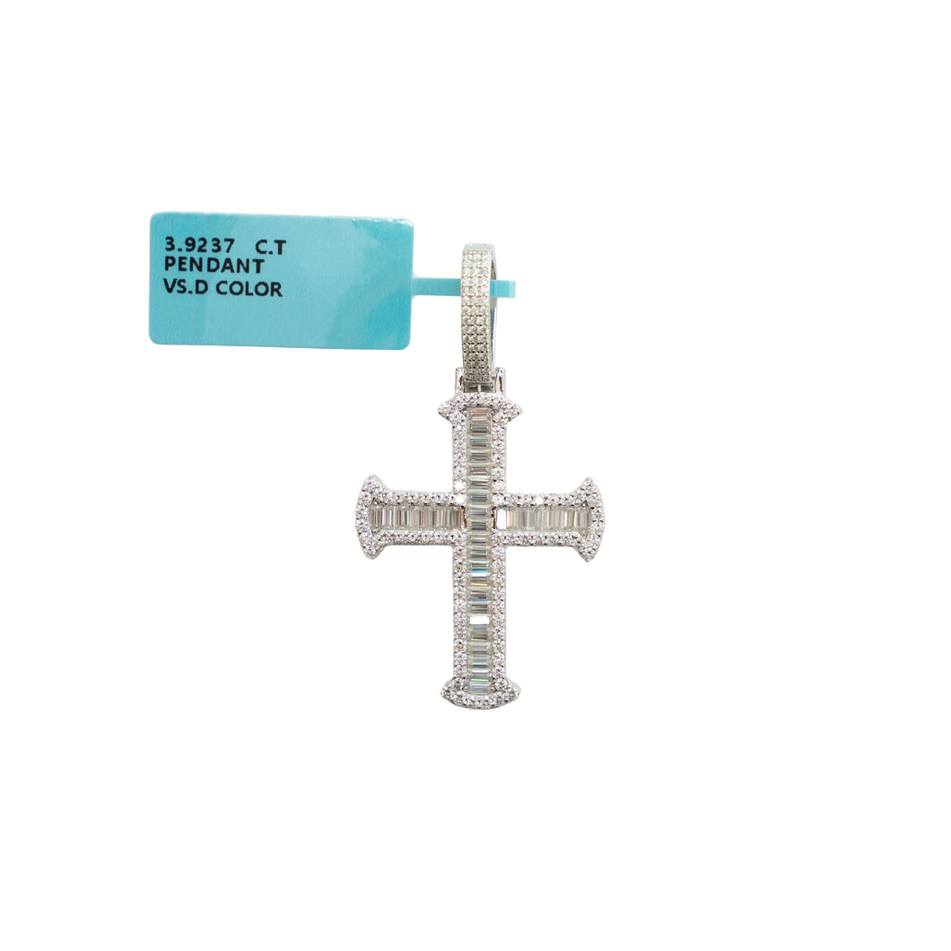 925 Silver Moissanite Pendant – 3.9237 cttw