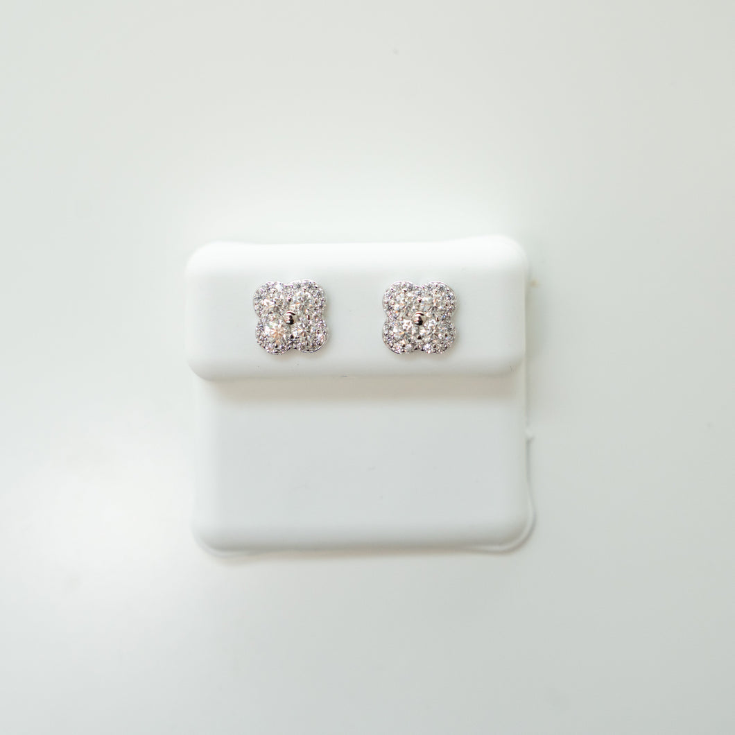 925 Silver Moissanite Flower Stud Earrings – 1.32 cttw