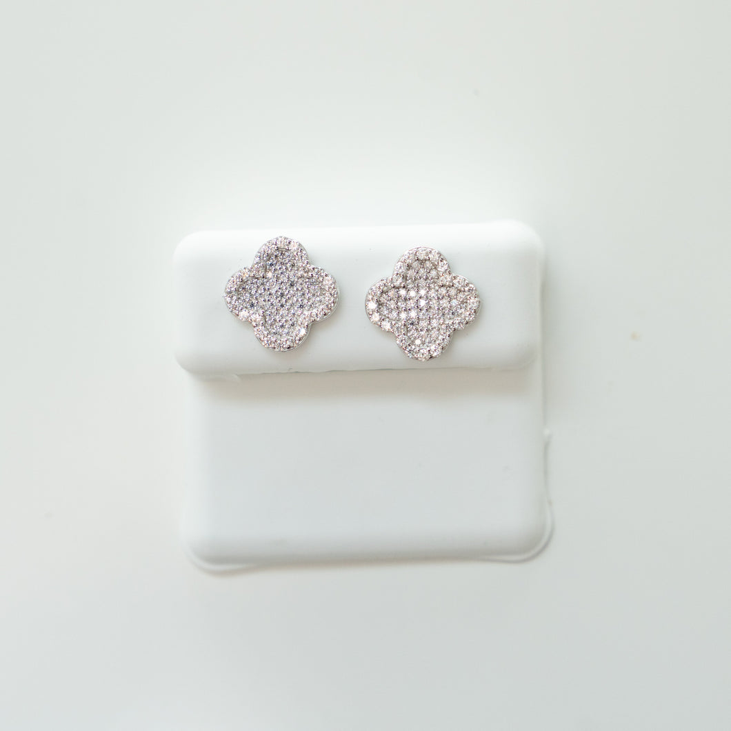 925 Silver Moissanite Flower Stud Earrings – 1.19 cttw