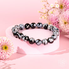 Load image into Gallery viewer, The Pattern Breaker – Snowflake Obsidian Bracelet
