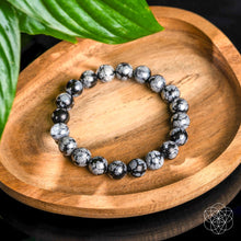 Load image into Gallery viewer, The Pattern Breaker – Snowflake Obsidian Bracelet

