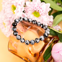 Load image into Gallery viewer, The Pattern Breaker – Snowflake Obsidian Bracelet
