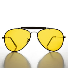 Load image into Gallery viewer, Yellow Lens Aviator with Classic Brow Bar - Dusk
