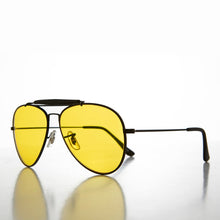 Load image into Gallery viewer, Yellow Lens Aviator with Classic Brow Bar - Dusk
