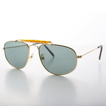 Load image into Gallery viewer, Square Aviator with Brow Bar and Glass Lens Vintage Sunglass - Dusty
