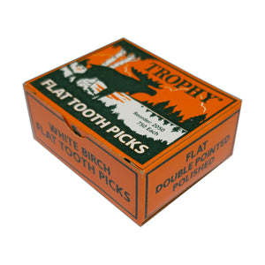 18000 Qty Flat Birchwood Toothpicks In Cardboard Box Master Case 24x750