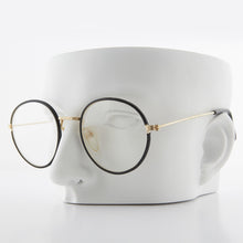 Load image into Gallery viewer, Round Black Preppy Polo Style Clear Lens Glasses - Einstein 2
