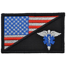 Load image into Gallery viewer, EMT Caduceus Star of Life USA Flag - 2.25x3.5 Patch
