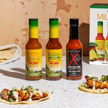 Load image into Gallery viewer, Mild &amp; Hot Trio Hot Sauce Set
