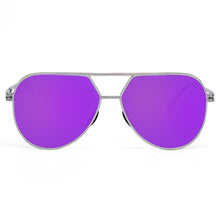 Load image into Gallery viewer, Untangled x Emily- Tangle Free - Mirrored Purple Aviator Sunglasses
