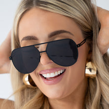 Load image into Gallery viewer, Untangled x Emily - Tangle Free - Black Aviator Sunglasses
