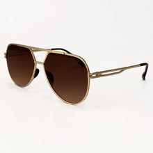 Load image into Gallery viewer, Untangled X Emily - Tangle Free - Brown Aviator Sunglasses

