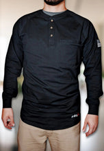Load image into Gallery viewer, FR 3-Button Henley Shirt - Black
