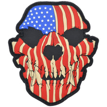 Load image into Gallery viewer, K9 Dog Canine Skull US Flag - 3x3.5 PVC Patch COLOR or GLOW IN THE DARK
