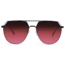 Load image into Gallery viewer, Farrah - Black Frame Ruby Lens Square Aviator Sunglasses
