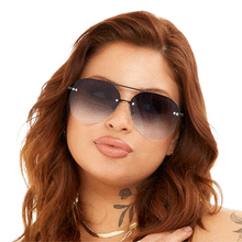 Load image into Gallery viewer, Megan 2 - Faded Black Metal Aviator Sunglasses

