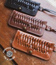 Load image into Gallery viewer, Woven Leather Fishtail Wallet - USA Made
