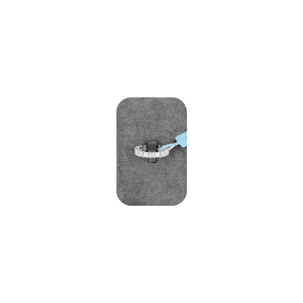 925 Silver Moissanite Princess Cut Eternity Ring – Size 7