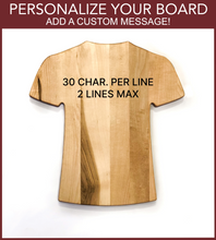 Load image into Gallery viewer, Personalized Jersey Style Cutting Board | Add Your Name &amp; Number | Add a Special Message | Add a Custom Logo
