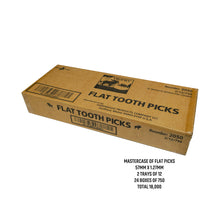 Load image into Gallery viewer, 18000 Qty Flat Birchwood Toothpicks In Cardboard Box Master Case 24x750
