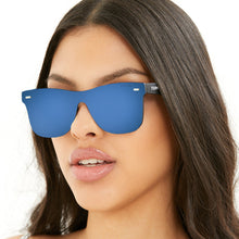 Load image into Gallery viewer, Sustainable Future - Navy Blue Square Wayfarer Sunglasses
