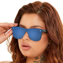 Load image into Gallery viewer, Sustainable Future - Navy Blue Square Wayfarer Sunglasses
