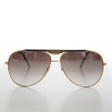 Load image into Gallery viewer, Gold Aviator Sunglasses with Sports Brow Bar - Becker

