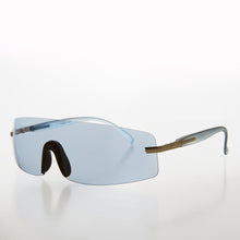 Load image into Gallery viewer, Rimless Shield Wrap Around Sunglass - Glitch
